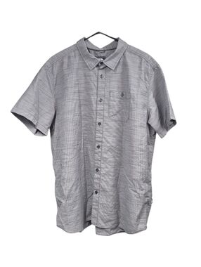 The North Face Men's Short Sleeve Button-Up Shirt Grey XXL  Cotton Casual